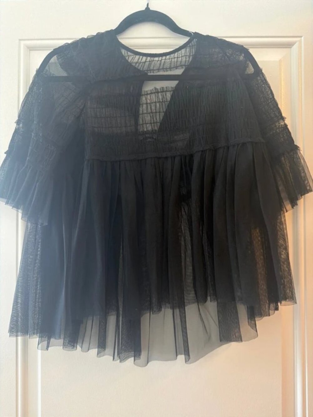 Black tulle top